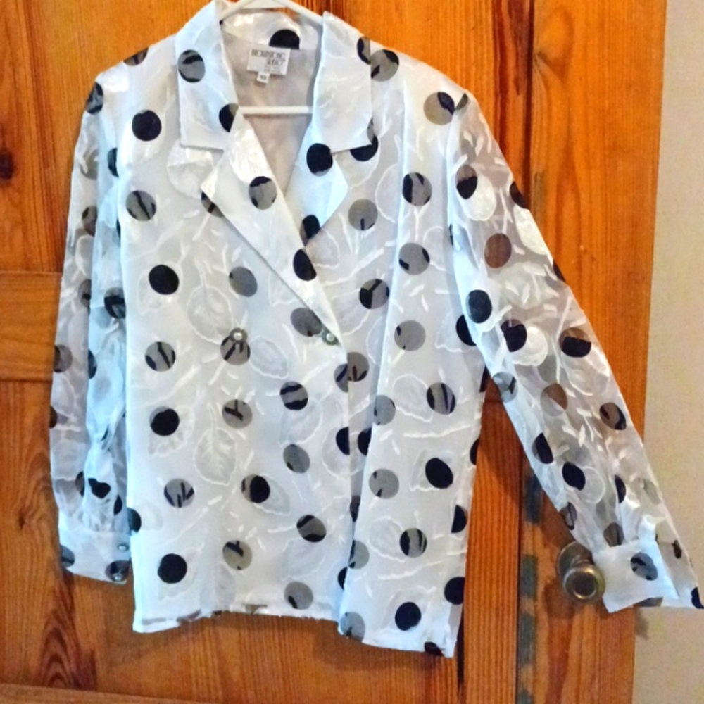 Brownstone Studio Black and White Polka Dot Jacket 10
